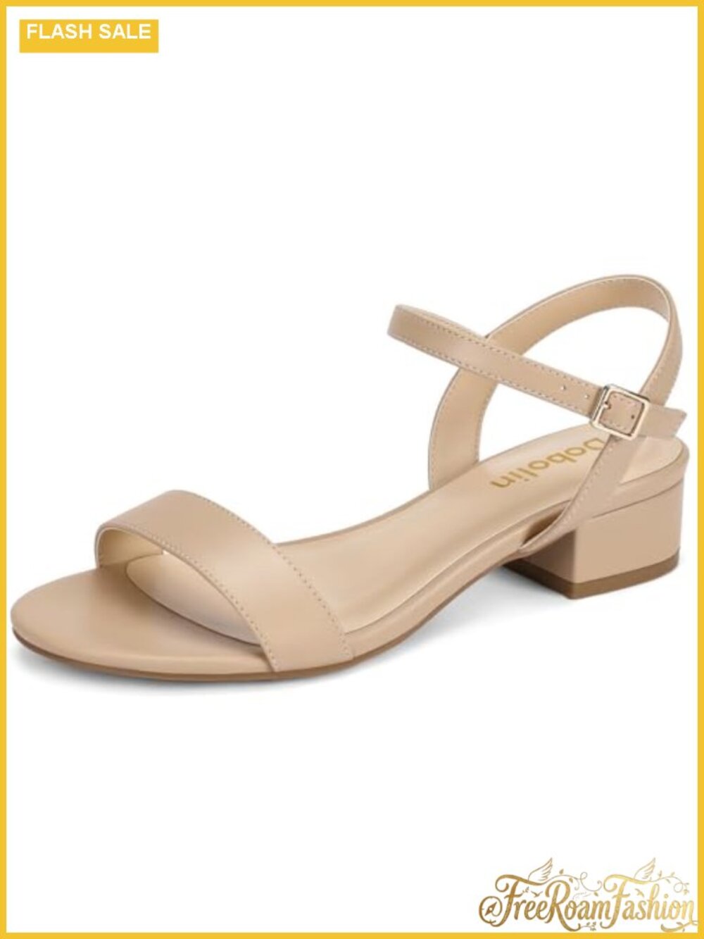 Women's Dressy Low Block Heel Sandals Open Toe Adjustable Ankle Strap
